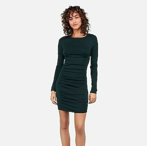 H&M Ruched Longsleeved Black Dress - Picture 7 of 7